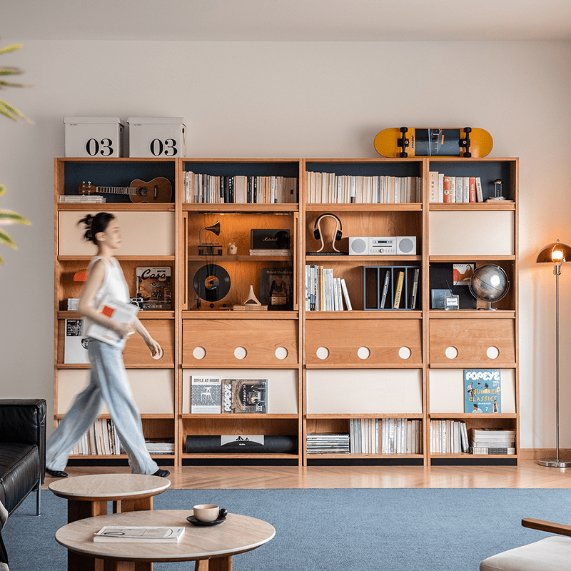 时光满墙书柜原图